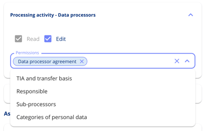 Permissions and role management