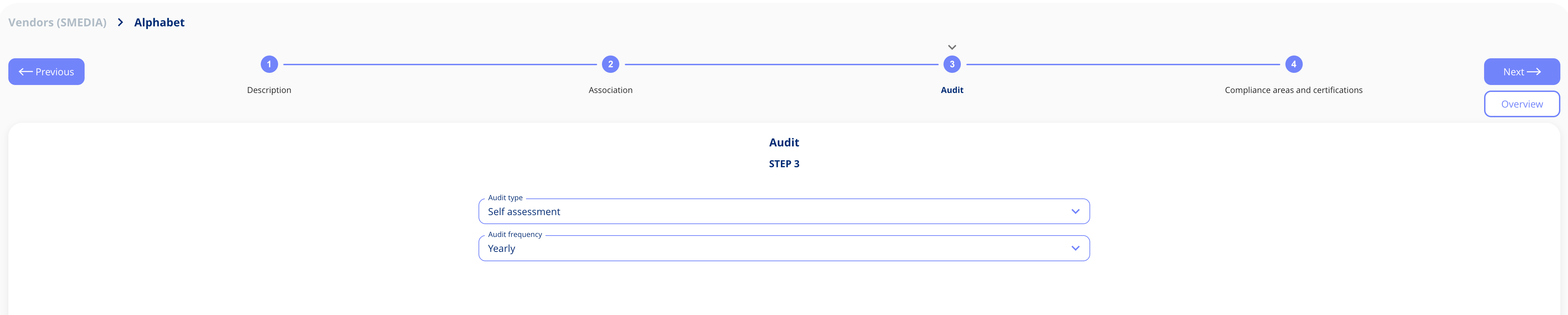 Audit type and frequency