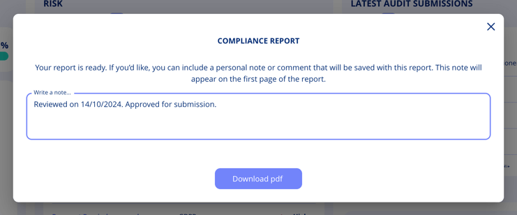 Download compliance report