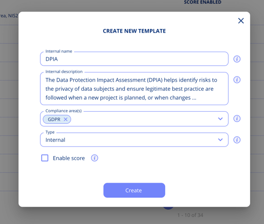 Internal assessment template