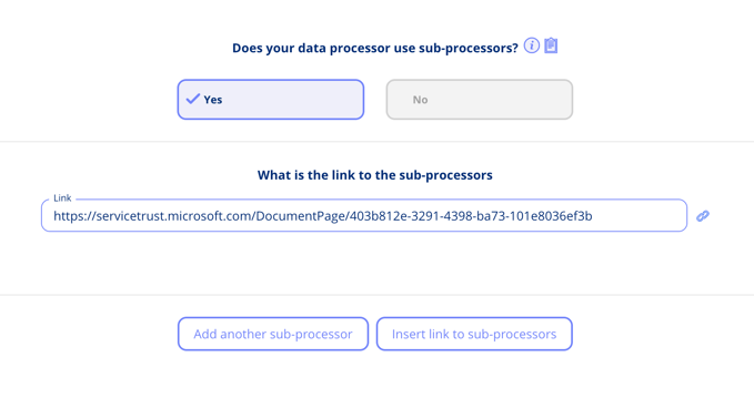 Link to subprocessors