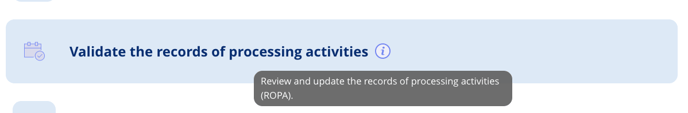 Hoover the information icon next to a specific activity in the annual wheel for further information
