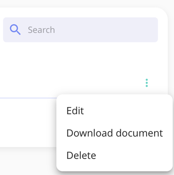 Edit, delete or download documents in policy module